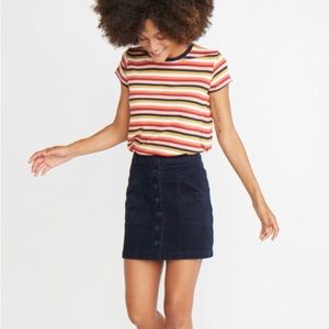 Marine Layer Maxine Mini Corduroy Skirt in Navy Blue Sz 8